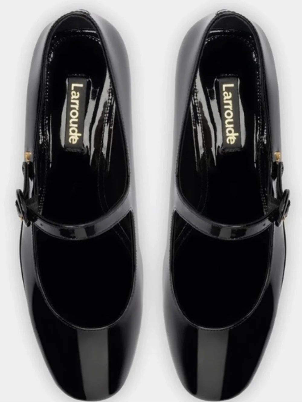 Larroude Black Patent Mary Jane Platform Shoes